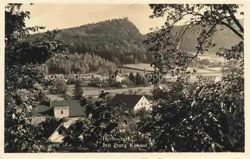 AK / Ansichtskarte Hermsdorf Bad Riesengebirge PL mit Burg Kynast