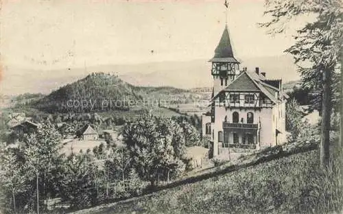 AK / Ansichtskarte Krummhuebel Karpacz Riesengebirge PL mit dem Sanatorium und Pfaffenberg