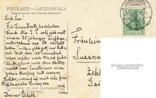 AK / Ansichtskarte Krummhuebel Karpacz Riesengebirge PL mit dem Sanatorium und Pfaffenberg