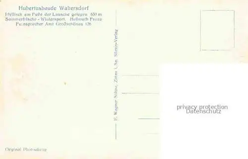 AK / Ansichtskarte Hubertusbaude 630m Waltersdorf Schlesien Walbrzych PL Panorama vom Lauschehang