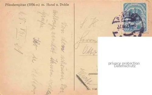 AK / Ansichtskarte BREGENZ Vorarlberg Bodensee Pfaenderspitze mit Hotel und Dohle