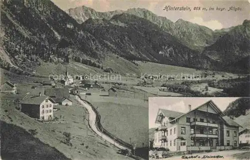 AK / Ansichtskarte Hinterstein Bad Hindelang Oberallgaeu Bayern Panorama Allgaeuer Alpen Gasthof zum Steinadler