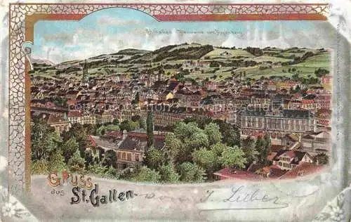 AK / Ansichtskarte St Gallen SANKT GALLEN SG Panorama Blick vom Rogenberg Litho