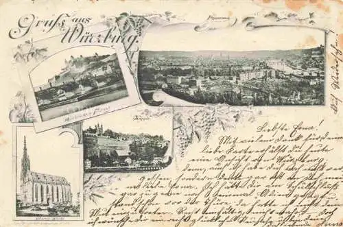 AK / Ansichtskarte WueRZBURG Bayern Panorama Blick zur Festung Kaeppele Marienkirche Koenigreich Bayern