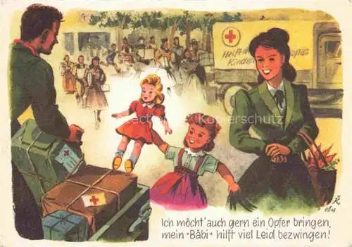 AK / Ansichtskarte Rotes Kreuz Red Cross Croix Rouge-- Kind Puppe Spende 