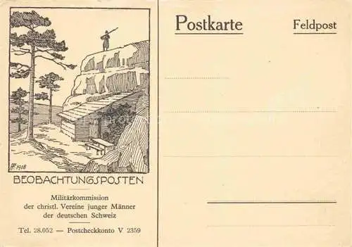 AK / Ansichtskarte Militaria Schweiz Beobachtungsposten 