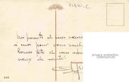 AK / Ansichtskarte Klein Catharina Kuenstlerlitho Nr. 229 Blume Bonne Fete 