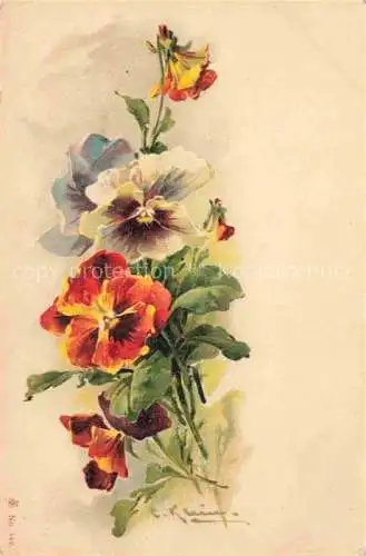 AK / Ansichtskarte Klein Catharina Kuenstlerlitho Stiefmuetterchen 
