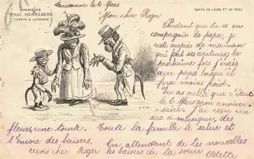 AK / Ansichtskarte LAUSANNE VD Gants de Laine et de Peau Kuenstlerkarte