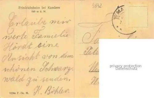 AK / Ansichtskarte Friedrichsheim Rehaklinik Malsburg-Marzell Kandern BW Panorama Kuenstlerkarte