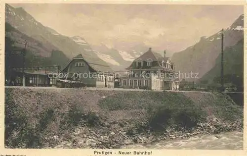 AK / Ansichtskarte Frutigen BE Neuer Bahnhof Alpenblick