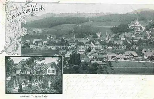 AK / Ansichtskarte WORB BE Panorama Luftbild Haushaltungsschule