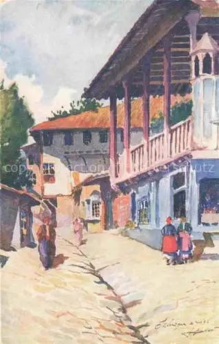 AK / Ansichtskarte Salonique Salonica Salonicco Greece Ancienne Tekké Rue Ignatia Kuenstlerkarte