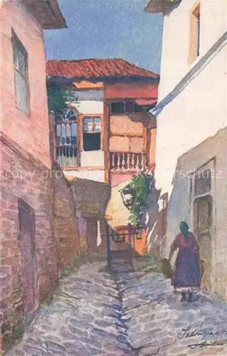 AK / Ansichtskarte Salonique Salonica Salonicco Greece L'Impasse au Puits Kuenstlerkarte
