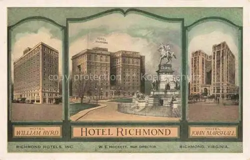 AK / Ansichtskarte NEW YORK City USA Hotel William Byrd Hotel Richmong Hotel John Marshall