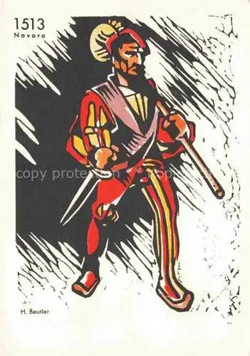 AK / Ansichtskarte BEUTLER H. Kuenstlerkarte Schweiz Novara 1513 Schweizer Rote Kreuz