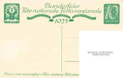 AK / Ansichtskarte Bundesfeier Schweiz Jahrgang:  Gedenket der Blinden 