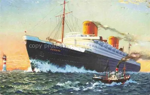 AK / Ansichtskarte Dampfer Oceanliner Norddeutsche Lloyd Bremen Europa 
