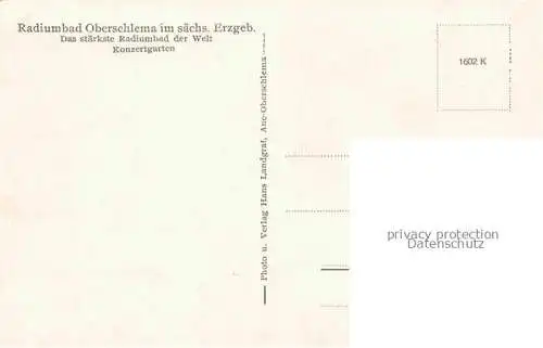 AK / Ansichtskarte Oberschlema Erzgebirge Sachsen Radiumbad Konzertgarten