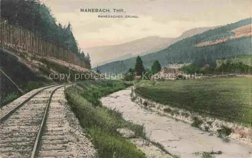AK / Ansichtskarte Manebach Panorama Bahngleis