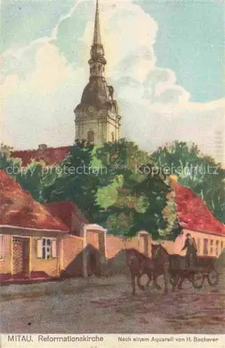 AK / Ansichtskarte MITAU Jelgava Latvia Reformationskirche Aquarell