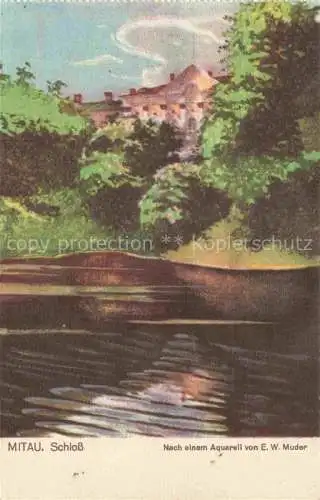 AK / Ansichtskarte MITAU Jelgava Latvia Schloss Aquarell