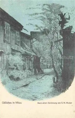 AK / Ansichtskarte MITAU Jelgava Latvia Gaesschen in Mitau Zeichnung