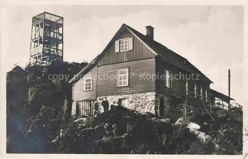 AK / Ansichtskarte Hochsteinbaude 1058m Oberschreiberhau Riesengebirge PL mit neuem Aussichtsturm