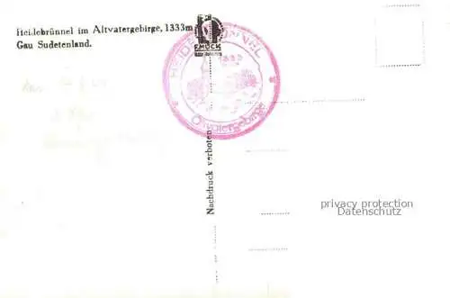 AK / Ansichtskarte Heidebruennel Heidebruennl Loucna nad Desnou CZ im Altvatergebirge Kapelle