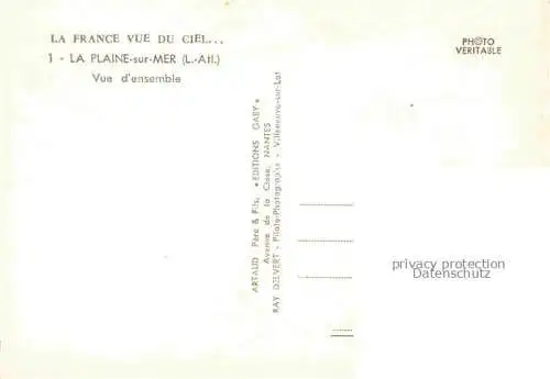 AK / Ansichtskarte La Plaine-sur-Mer 44 Loire-Atlantique Vue d'ensemble aerienne