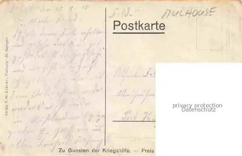 AK / Ansichtskarte MULHOUSE Muehlhausen 68 Alsace uebersichtskarte mit dem Sundgau Feldpost