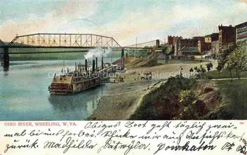 AK / Ansichtskarte Wheeling West Virginia USA Ohio River Dampfer