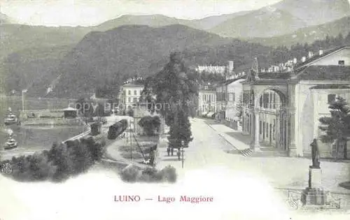 AK / Ansichtskarte Luino Lago Maggiore IT Uferstrasse Denkmal