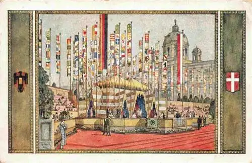 AK / Ansichtskarte WIEN AT Festzelt am Burgrind Fest-Postkarte des 10. Deutschen Saengerbundesfestes Kuenstlerkarte