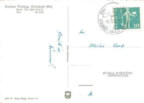 AK / Ansichtskarte Rickenbach BL Kurhaus Waldegg