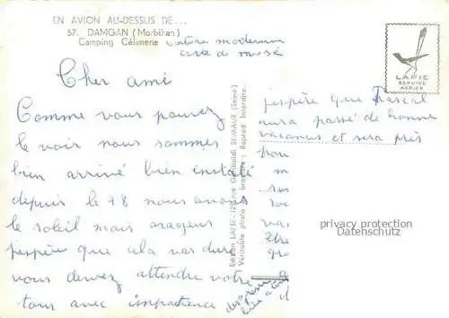 AK / Ansichtskarte Damgan VANNES 56 Morbihan Camping Célimene vue aérienne