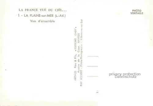 AK / Ansichtskarte La Plaine-sur-Mer 44 Loire-Atlantique Vue d'ensemble aérienne