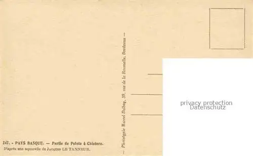 AK / Ansichtskarte Pays Basque Partie de Pelote a Christera Le Tanneur