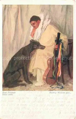 AK / Ansichtskarte Clown Payaso Zircus Cirque-- Hedwig Wollner Zwei freunde 