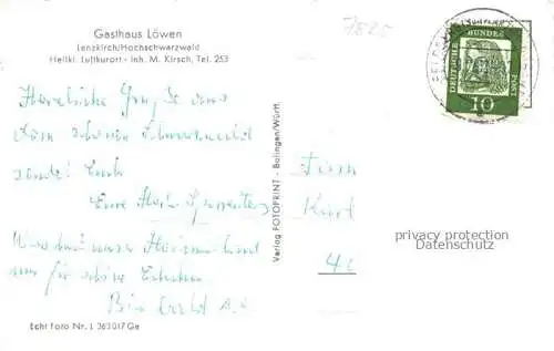 AK / Ansichtskarte Lenzkirch Gasthaus Loewen Gastraum Panorama