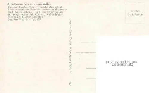 AK / Ansichtskarte Hochstetten Breisach Rhein Muenster Gasthaus zum Adler Bueffet Gastraum