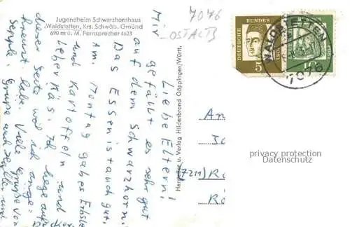 AK / Ansichtskarte Waldstetten Wuerttemberg Ostalbkreis BW Jugendheim Schwarzhornhaus