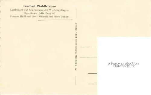 AK / Ansichtskarte Schnathorst Huellhorst Loehne NRW Gasthof Waldfrieden