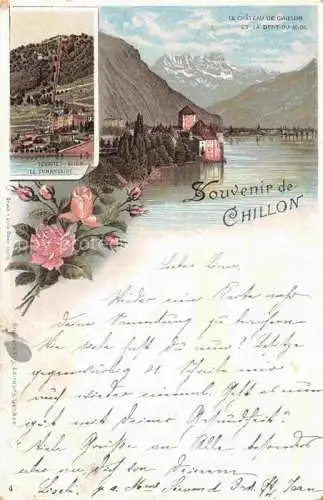 AK / Ansichtskarte CHILLON Chateau de Montreux VD Territet Le Funiculaire