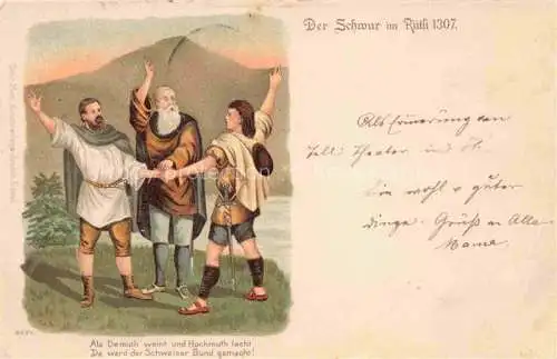 AK / Ansichtskarte RueTLI Vierwaldstaettersee UR Der Ruetli Schwur