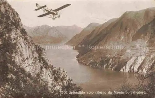 AK / Ansichtskarte LUGANO Lago di Lugano TI Splendido volo ritorno da Monte San Salvatore