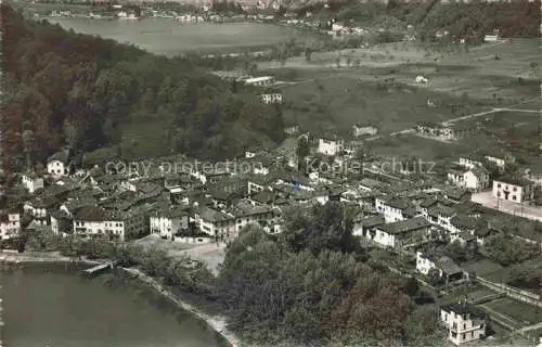 AK / Ansichtskarte Caslano Lugano TI verso Ponte Tresa Veduta aerea