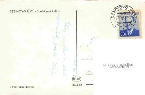 AK / Ansichtskarte Sezimovo Usti Alttabor CZ Spolecensky dum