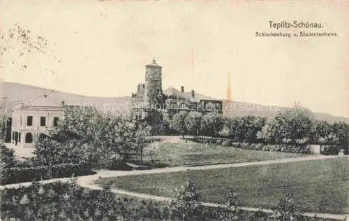 AK / Ansichtskarte Teplitz -Schoenau TEPLICE CZ Schlackenburg und Studentenheim