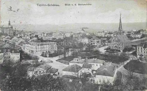 AK / Ansichtskarte Teplitz -Schoenau TEPLICE CZ Blick von der Stefanshoehe